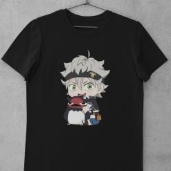 Anime Black Clover Asta And Nero Bird Black Bulls Squad Chibi Unisex T-Shirt
