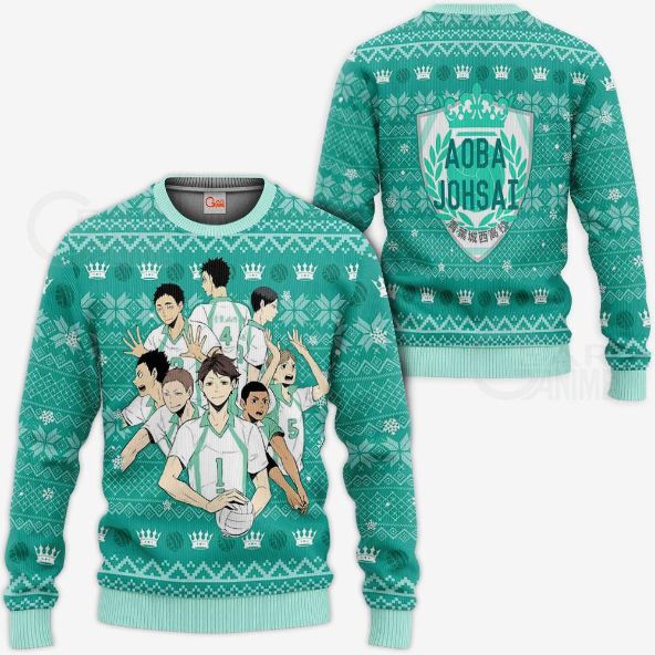 Aoba Johsai Ugly Christmas Haikyuu Anime Xmas Knitted Sweater