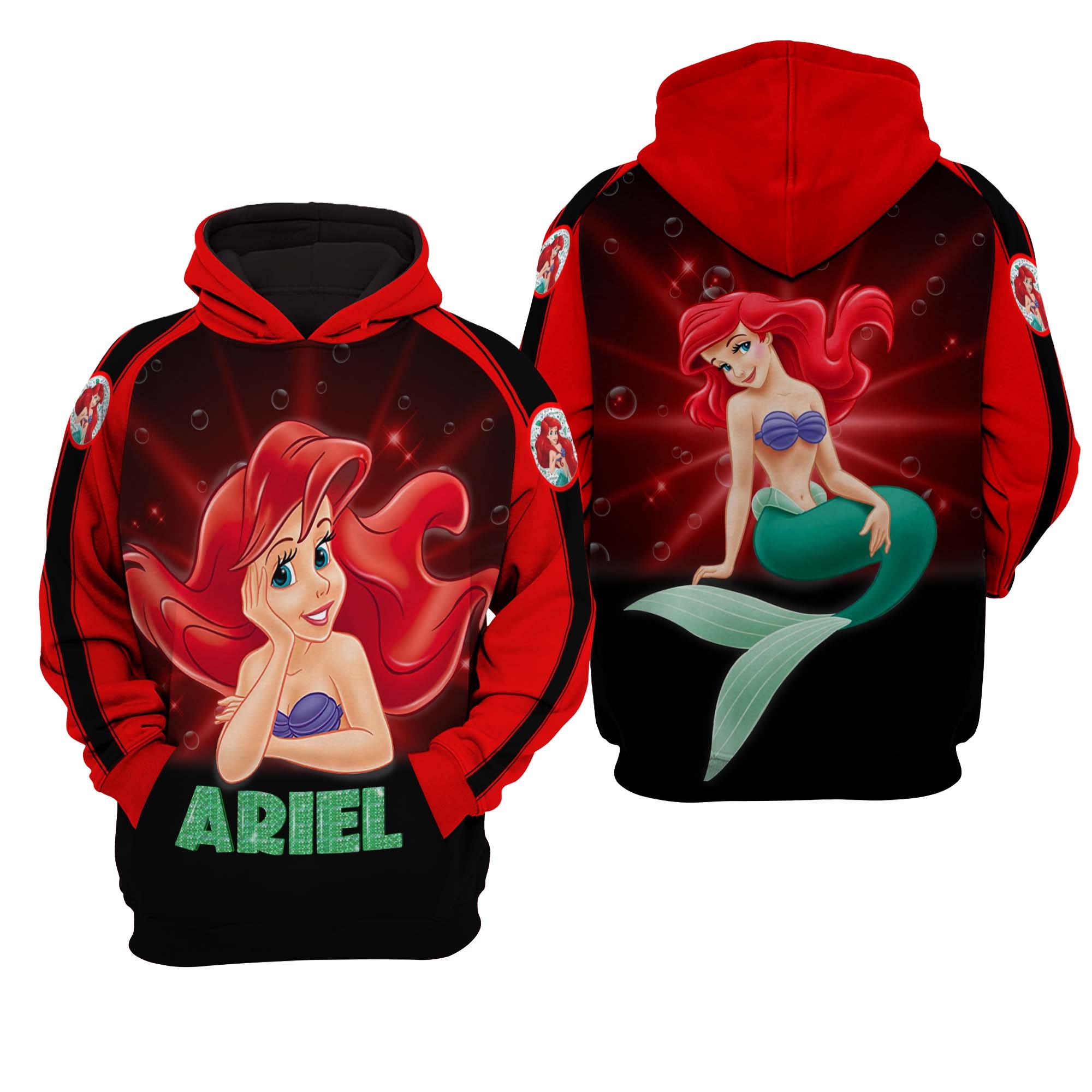 Ariel The Little Mermaid Disney AOP Unisex Hoodie