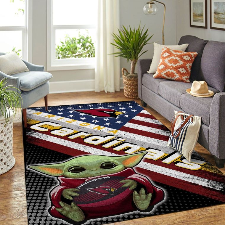 Arizona Cardinals Nfl Team Logo Baby Yoda Us Style Nice Gift Home Decor Rectangle Area Rug