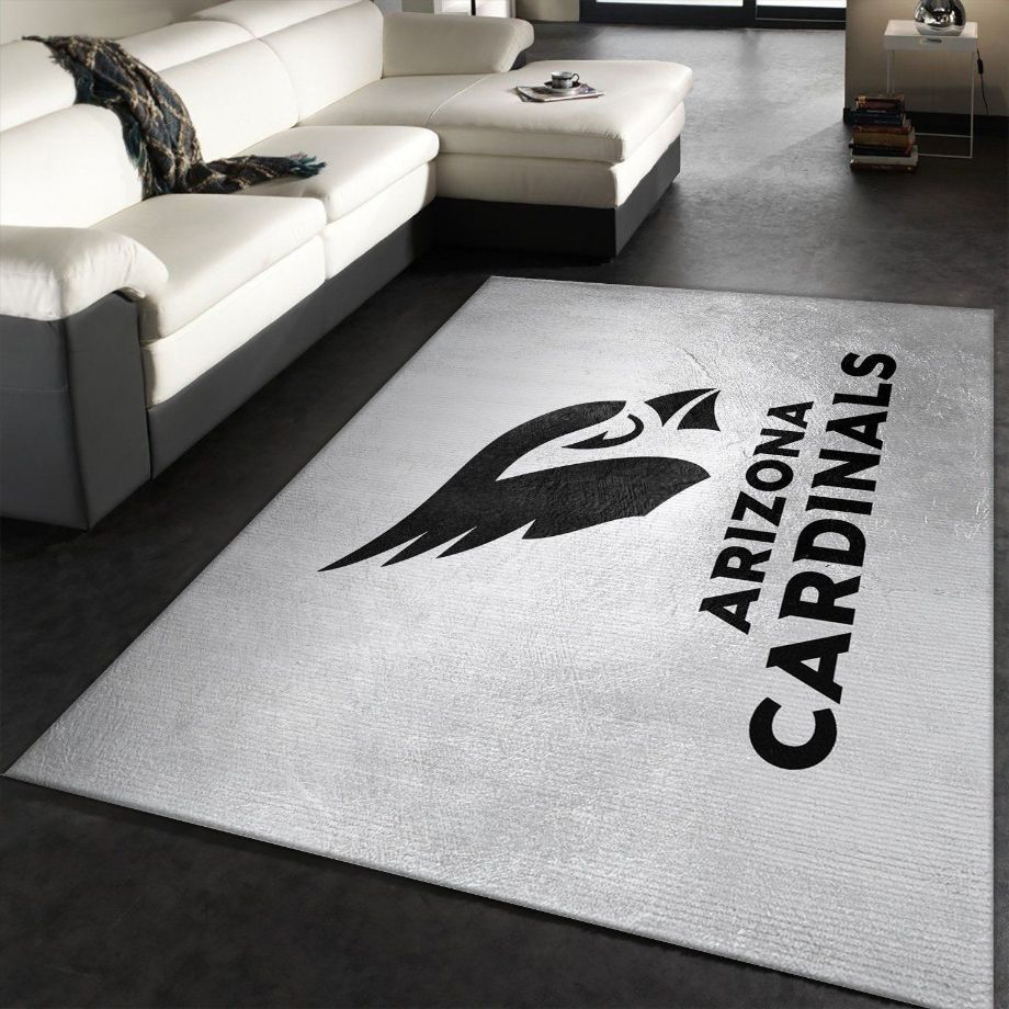 Arizona Cardinals Silver NFL Area Rug For Christmas, Living Room Rug, Family Gift US Decor