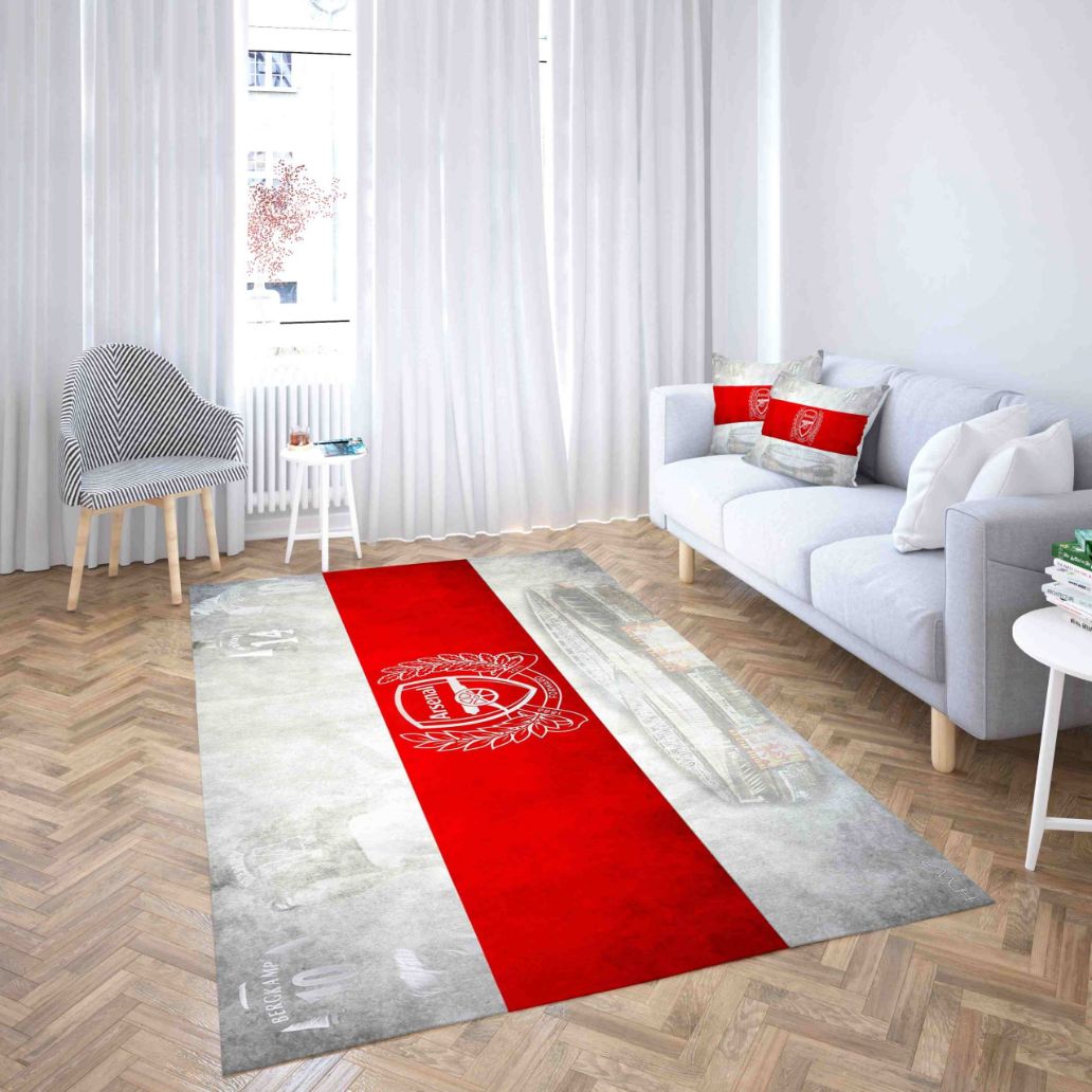 Arsenal Football Club Red And White Carpet Living Room Rugs - Teeruto