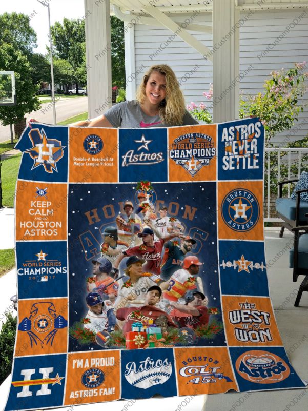 Astros Never Settle Houston Astros Christmas Quilt Blanket - Teeruto