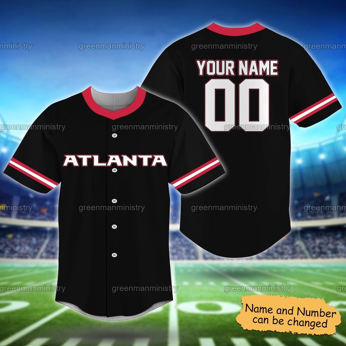 Atlanta Baseball Name And Number Personalized Customize Jersey Baseball Shirt