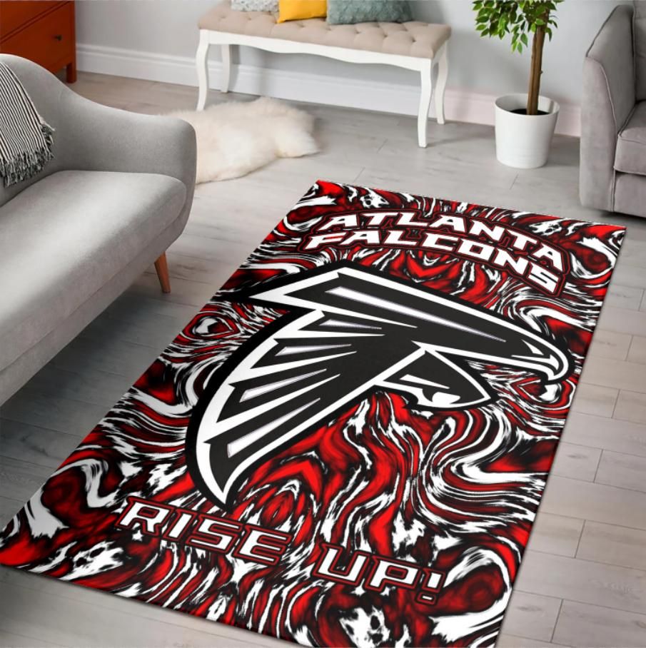 Atlanta Falcons Art Logo Nfl Team Area Rug Rugs For Living Room Rug Home Decor