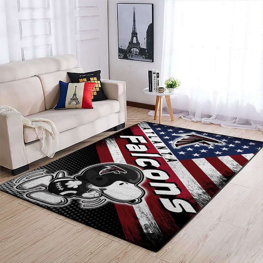 Atlanta Falcons Nfl Team Logo Snoopy Us Style Nice Gift Home Decor Rectangle Area Rug
