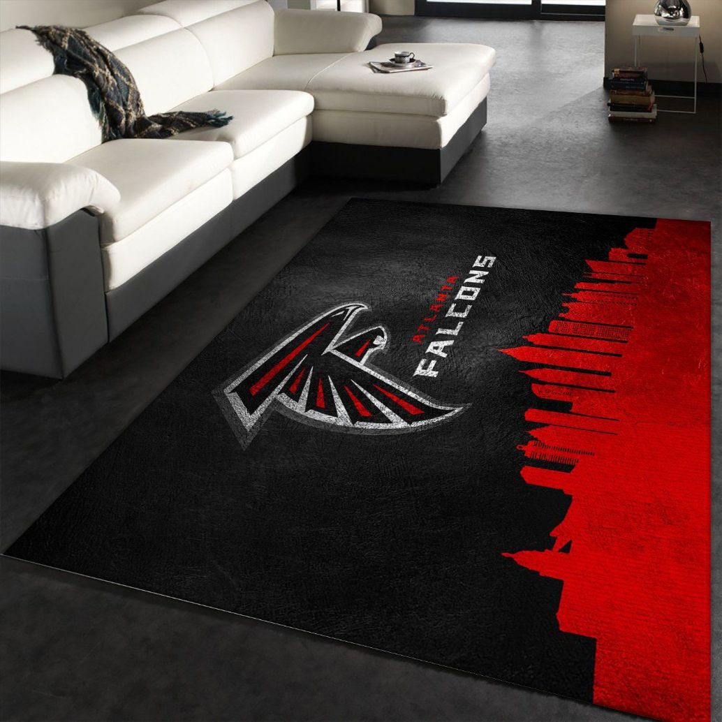 Atlanta Falcons Skyline NFL Area Rug Carpet, Living room and bedroom Rug, US Gift Decor