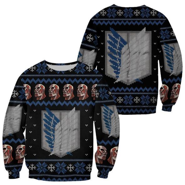 Attack On Titan Scout Ugly Christmas Jacket Costume Knitted Sweater