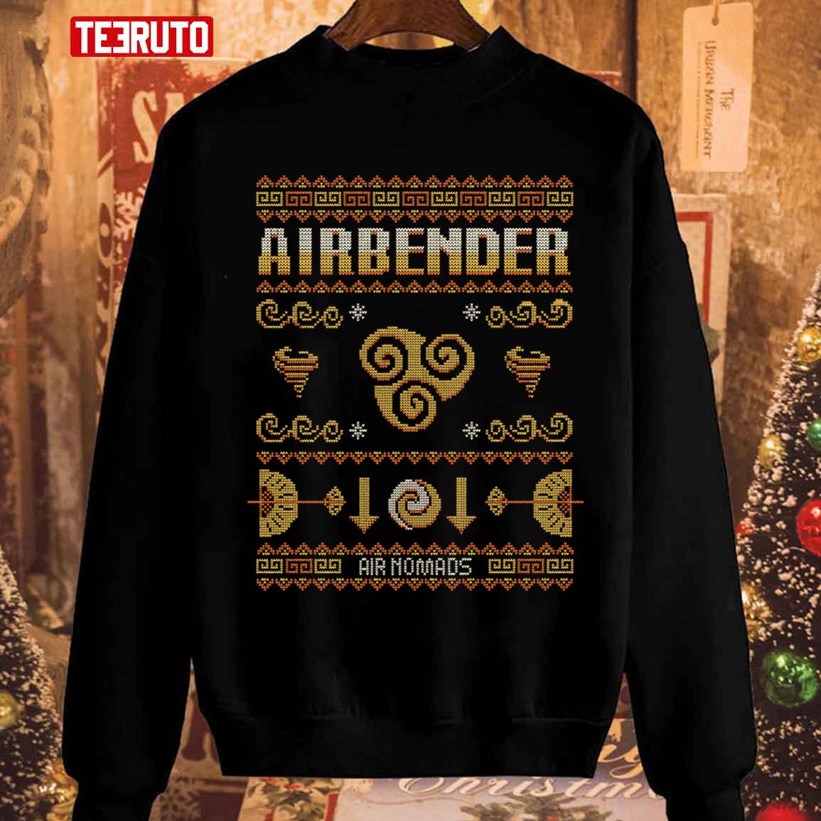 Avatar Airbending Aang Christmas Tenzin Air Nomads Last Airbender Ugly Knitted Pattern Unisex Sweatshirt