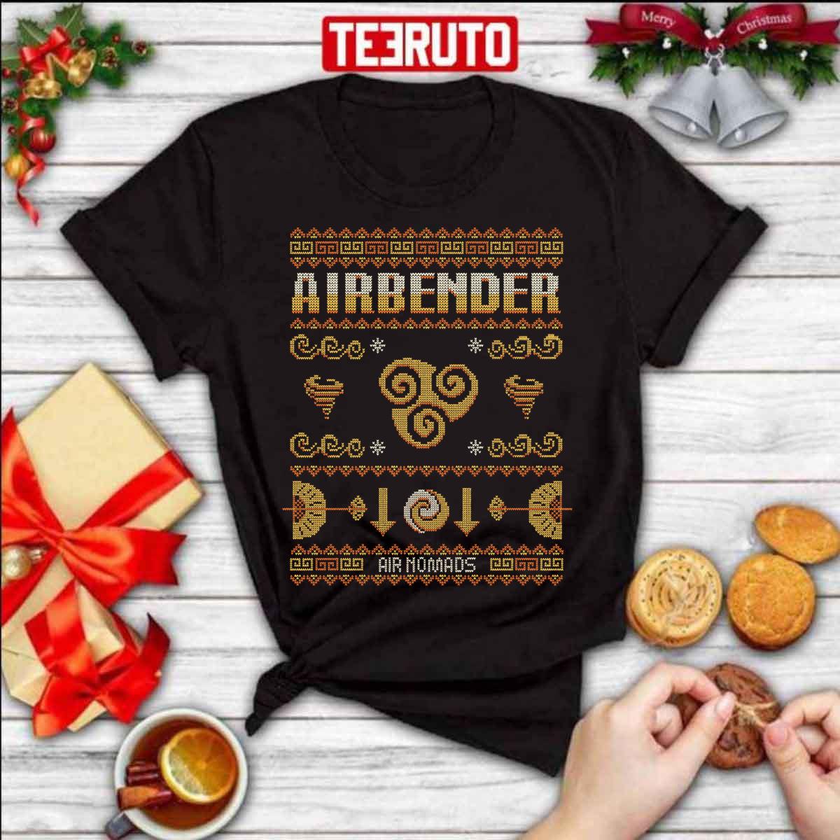 Avatar Airbending Aang Christmas Tenzin Air Nomads Last Airbender Ugly Knitted Pattern Unisex Sweatshirt