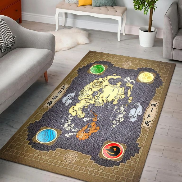 Avatar anime map elements four rugs living room carpet