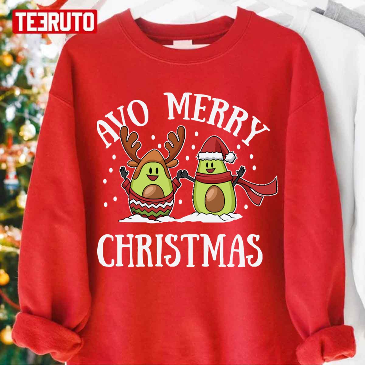 Avo Merry Christmas Two Avocados Xmas Unisex Sweatshirt