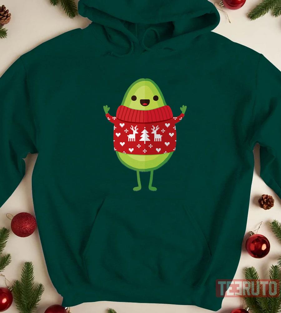 Avocado Wearing Ugly Sweater Merry Christmas Unisex T-Shirt