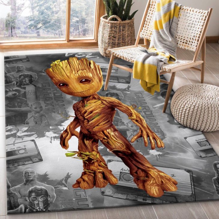 Baby Groot Movie Area Rug Living Room Rug Christmas Gift US Decor