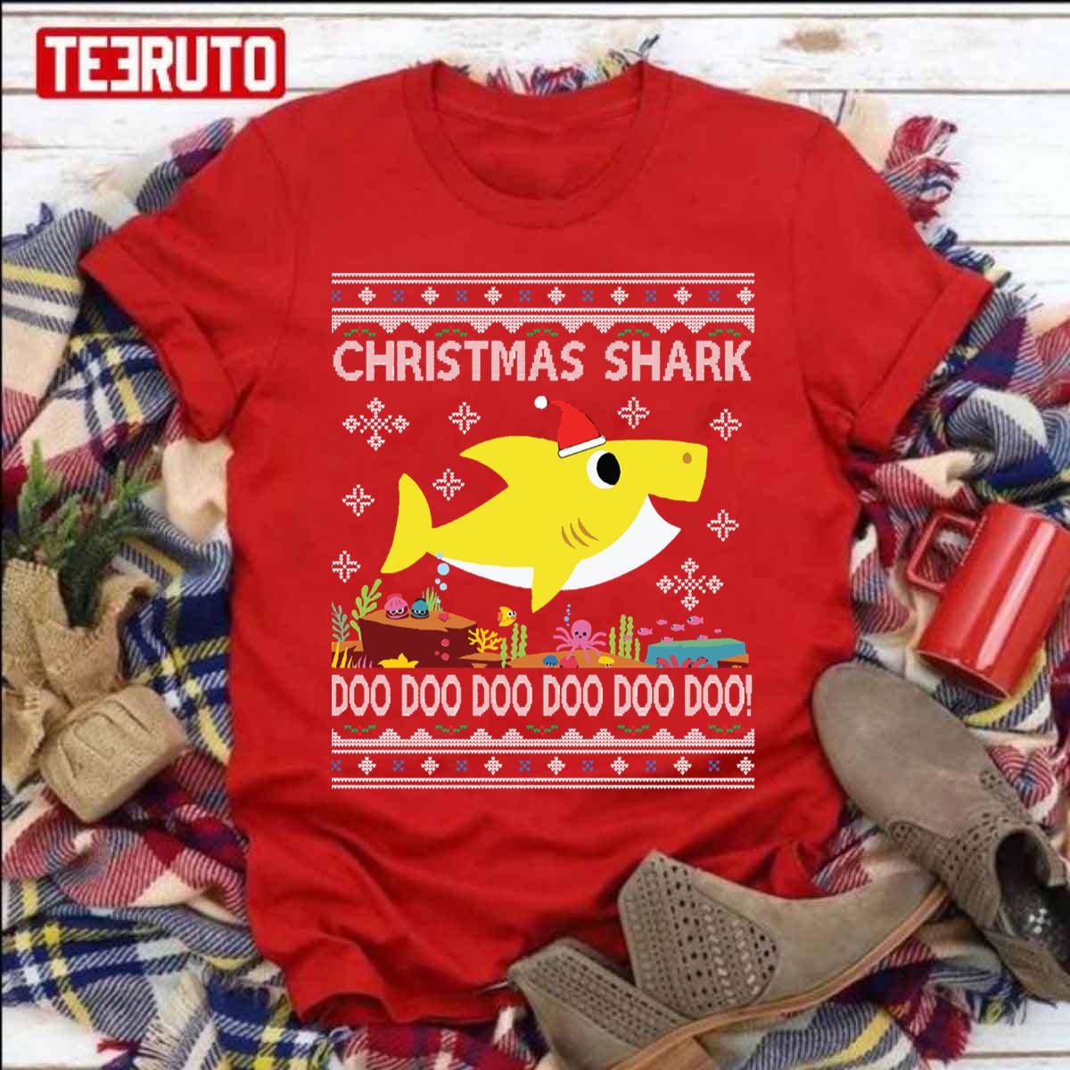 Baby Shark Christmas Knit Doo Doo Doo Unisex Sweatshirt