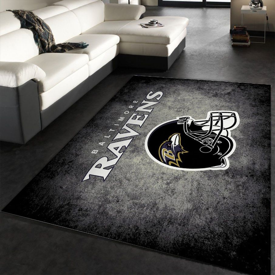 Baltimore Ravens Imperial Distressed Rug NFL Area Rug Carpet, Kitchen Rug, Family Gift US Decor