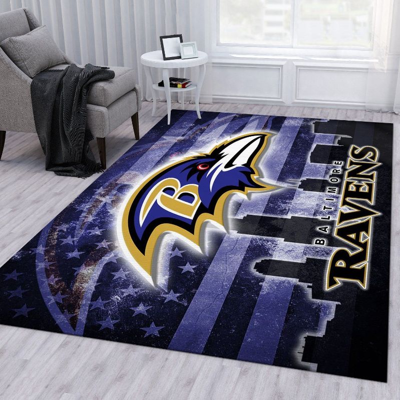 Baltimore Ravens Nfl Area Rug For Christmas Bedroom Rug Home US Decor