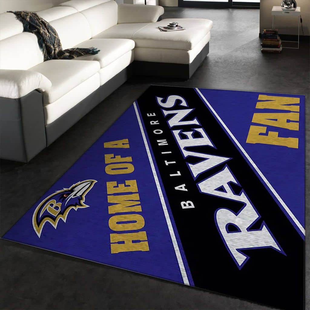 Baltimore Ravens Team Rug NFL Area Rug, Living Room Rug, Christmas Gift US Decor