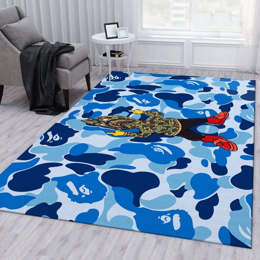 Bape Shark Area Rug For Christmas Bedroom Rug US Gift Decor