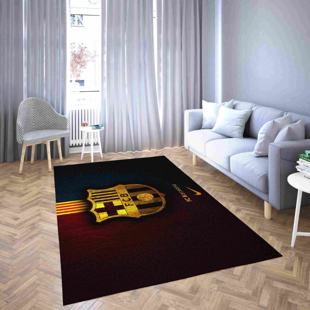 Barcelona Gold Football Club Carpet Living Room Rugs Teeruto