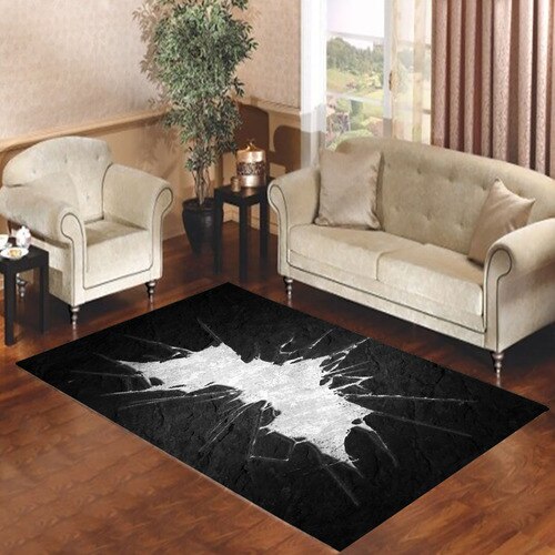 Batman Cracked Out Broken Glass 2 Living room carpet rugs