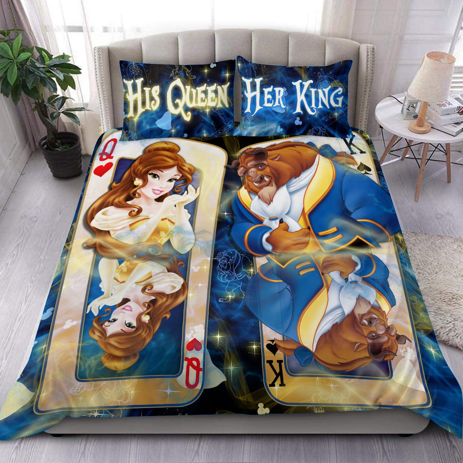 Beauty & The Beast His Queen – King Bedding Set Disney Graphic Cartoon