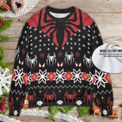 Black And Red Spider Man Knitting Ugly Christmas Sweater