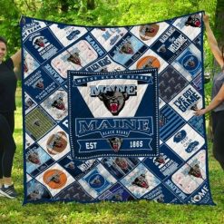 Black Bears Ncaa Maine Black Bears Collection Combined Quilt Blanket