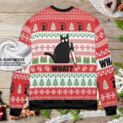 Black Cat What 2022 Cat Lover Ugly Wool Knitted Christmas Sweater