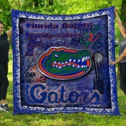 Blue Pattern Ncaa Florida Gators Green Quilt Blanket