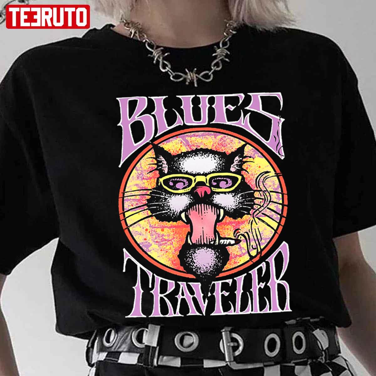 Blues Traveler Retro Art Cat Vintage Unisex T-Shirt