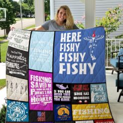 Born To Fish Forced To Work Fishing Quilt Blanket