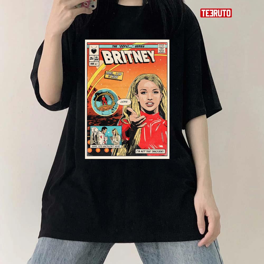 Britney Spears Cover Comic Captain Heroes Oops I Did It Again Unisex T-shirt
