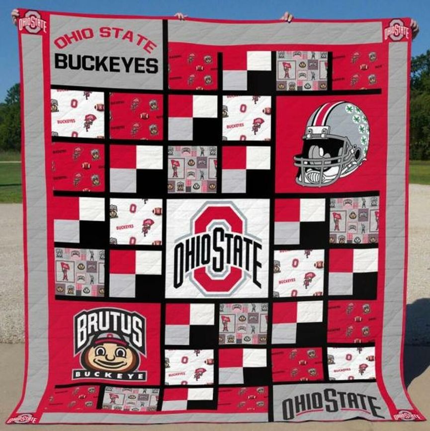 Brutus Ncaa Ohio State Buckeyes Quilt Blanket - Teeruto