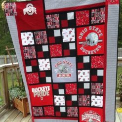 Buckeye Pride Ncaa Ohio State Buckeyes Green Quilt Blanket