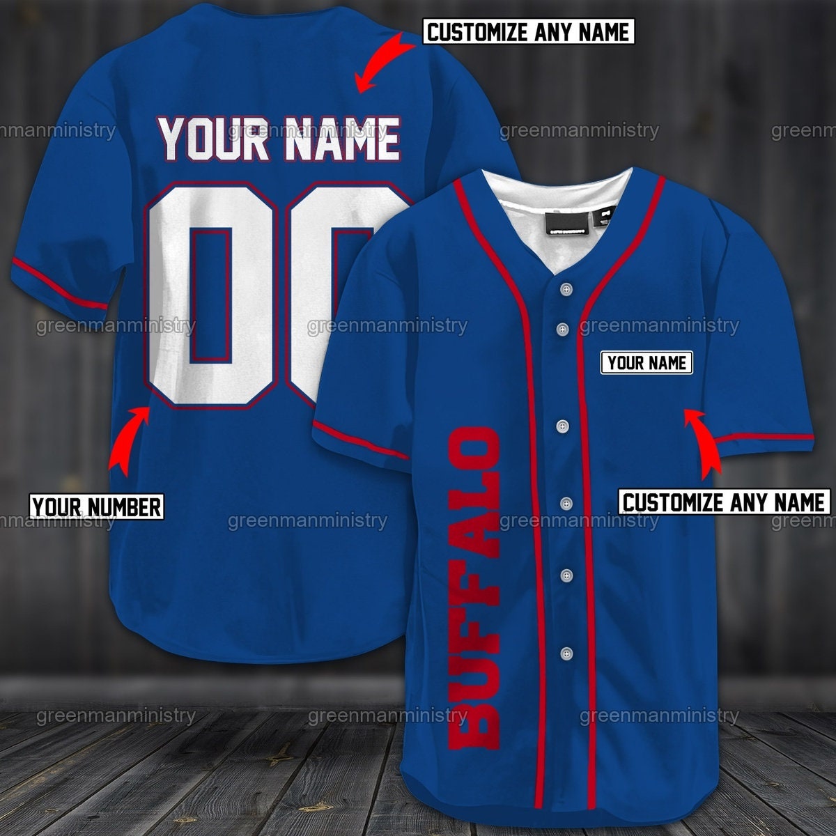 Buffalo Baseball Jersey Custom Name And Number Personalized Baseball Jersey