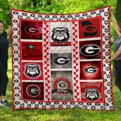 Bulldogs Ncaa Georgia Bulldogs Combined Combined Quilt Blanket