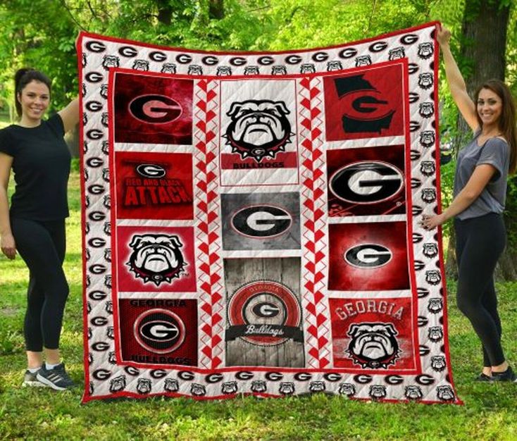 Bulldogs Ncaa Georgia Bulldogs Combined Combined Quilt Blanket - Teeruto