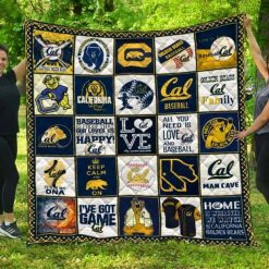 Cal Man Cave Ncaa California Golden Bears Combined Collection  Quilt Blanket