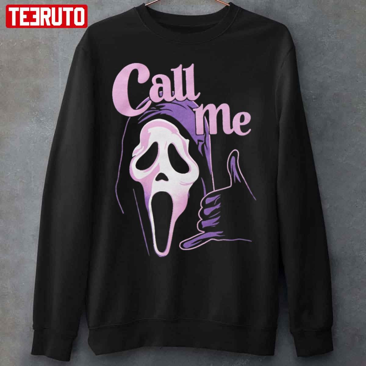 Call Me And Follow Me To Nightmare Scream Ghostface Halloween Funny Unisex Sweatshirt