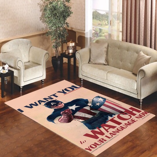 Captain America Watch Your Language Living room carpet rugs