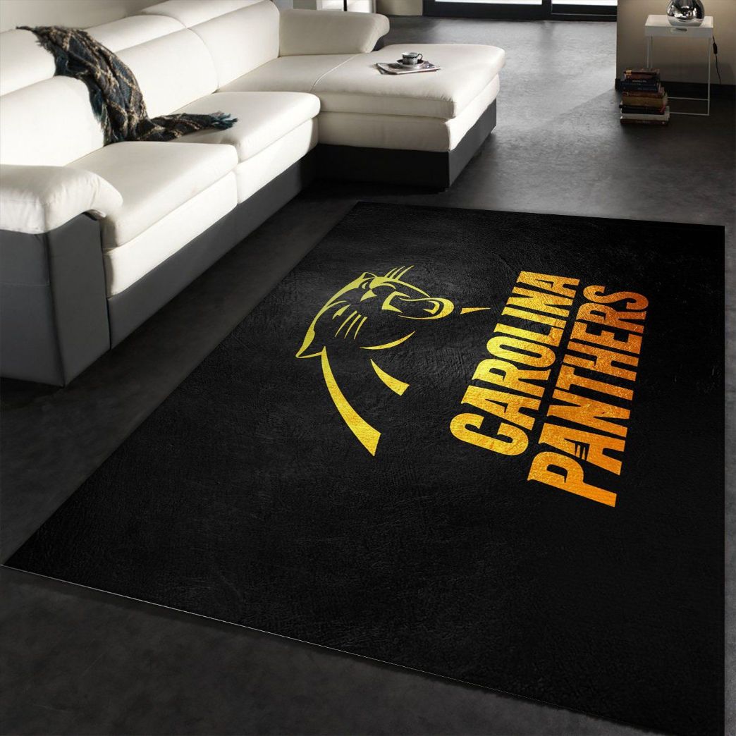 Carolina Panthers Gold NFL Area Rug Carpet, Living Room Rug, Home US Decor