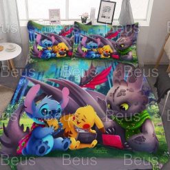 Cartoon Stitch Toothless Night Fury Cute Bedding Set