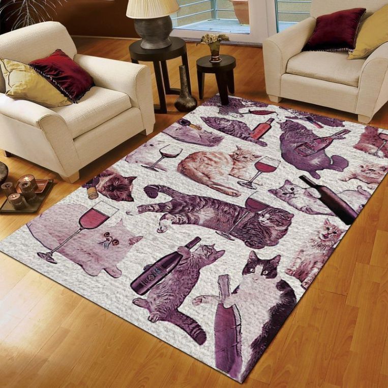 Cat And Wine Amazing Rug Carpet