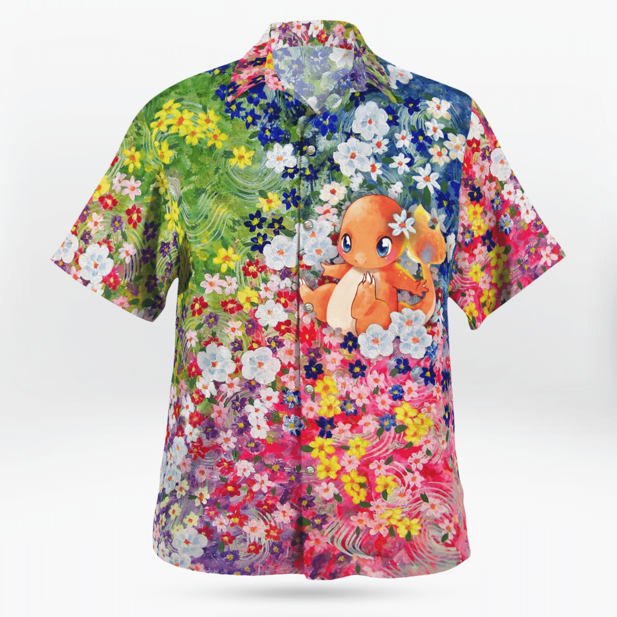 Charmander Summer Flowers Beach Pokemon Hawaiian Shirt