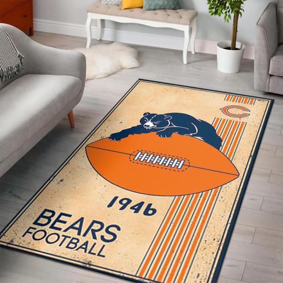 Chicago Bears Football Area Rug Rugs For Living Room Rug Home Decor