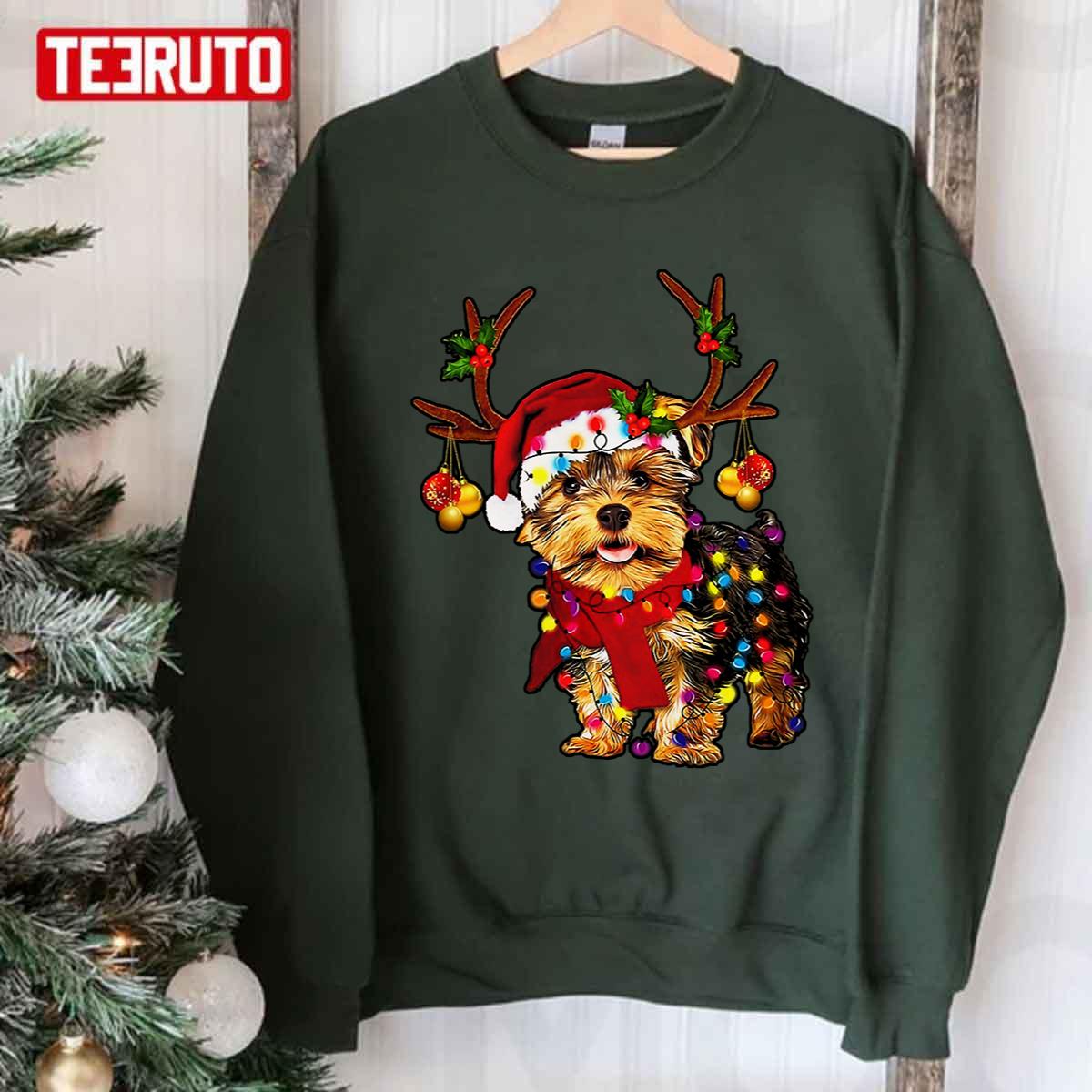 Christmas Reindeer Yorkie Unisex Sweatshirt