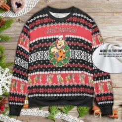 Christmas The Flintstanes Cartoon Ugly Wool Knitted Christmas Sweater