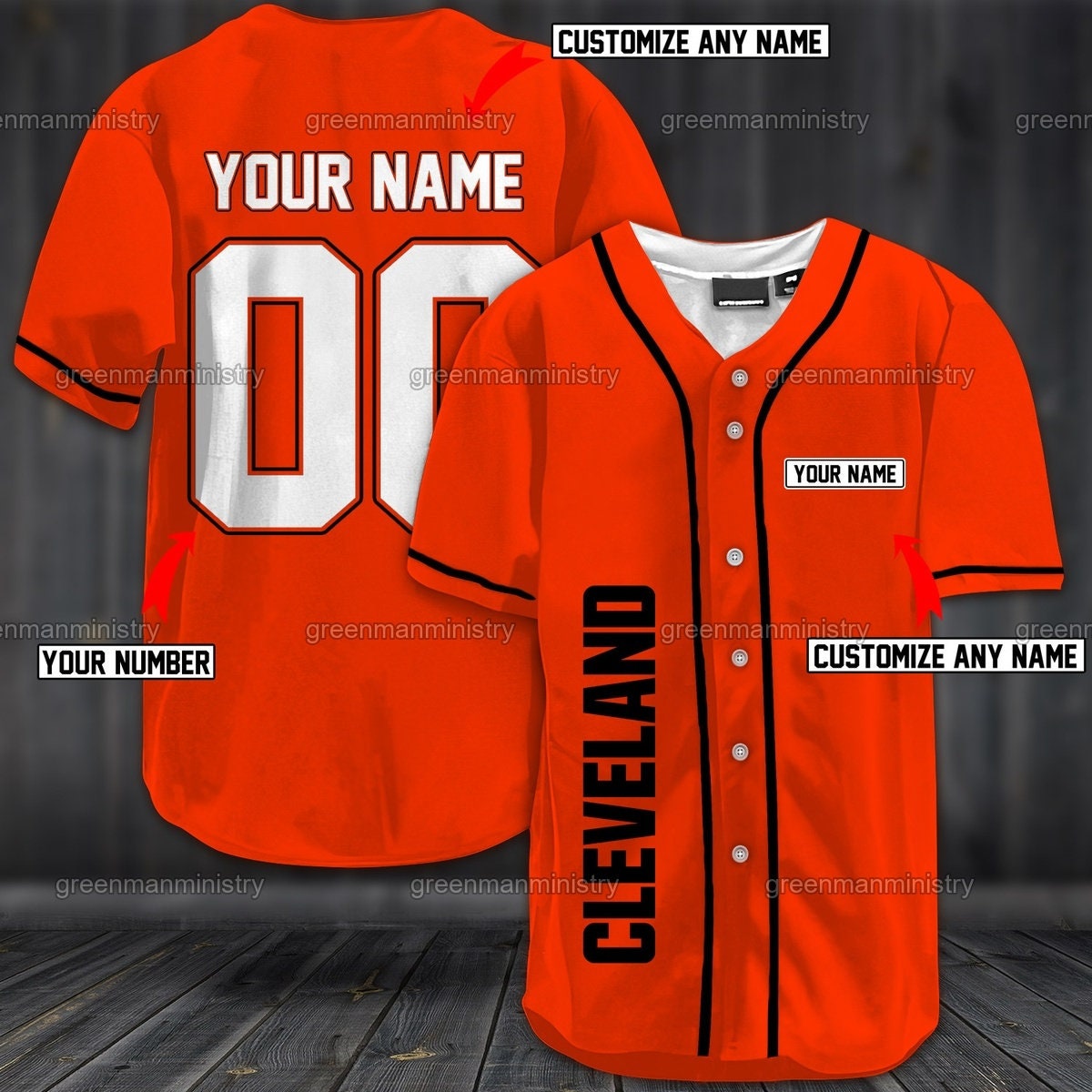 Cleveland Baseball Personalized Jersey Name And Number Sports Shirt