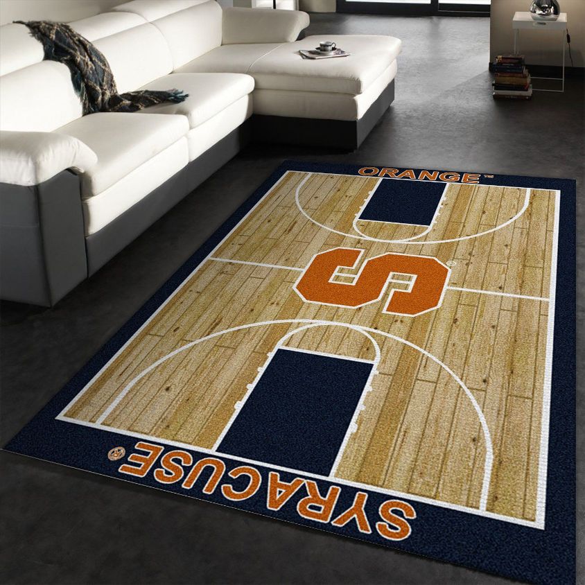 College Home Court Syracuse Basketball Team Logo Area Rug, Bedroom Rug, Home US Decor